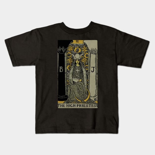 The High Priestess Tarot Card Kids T-Shirt by VintageArtwork